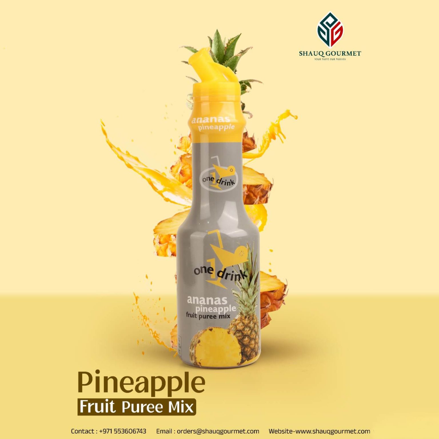 Puree Mix Pineapple Fruit Puree Mix - SHAUQ GOURMET